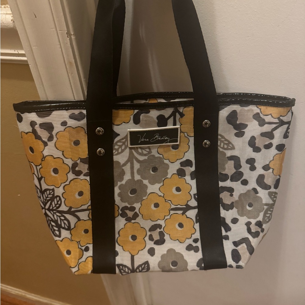 Vera Bradley Yellow and Black Floral Tote Bag